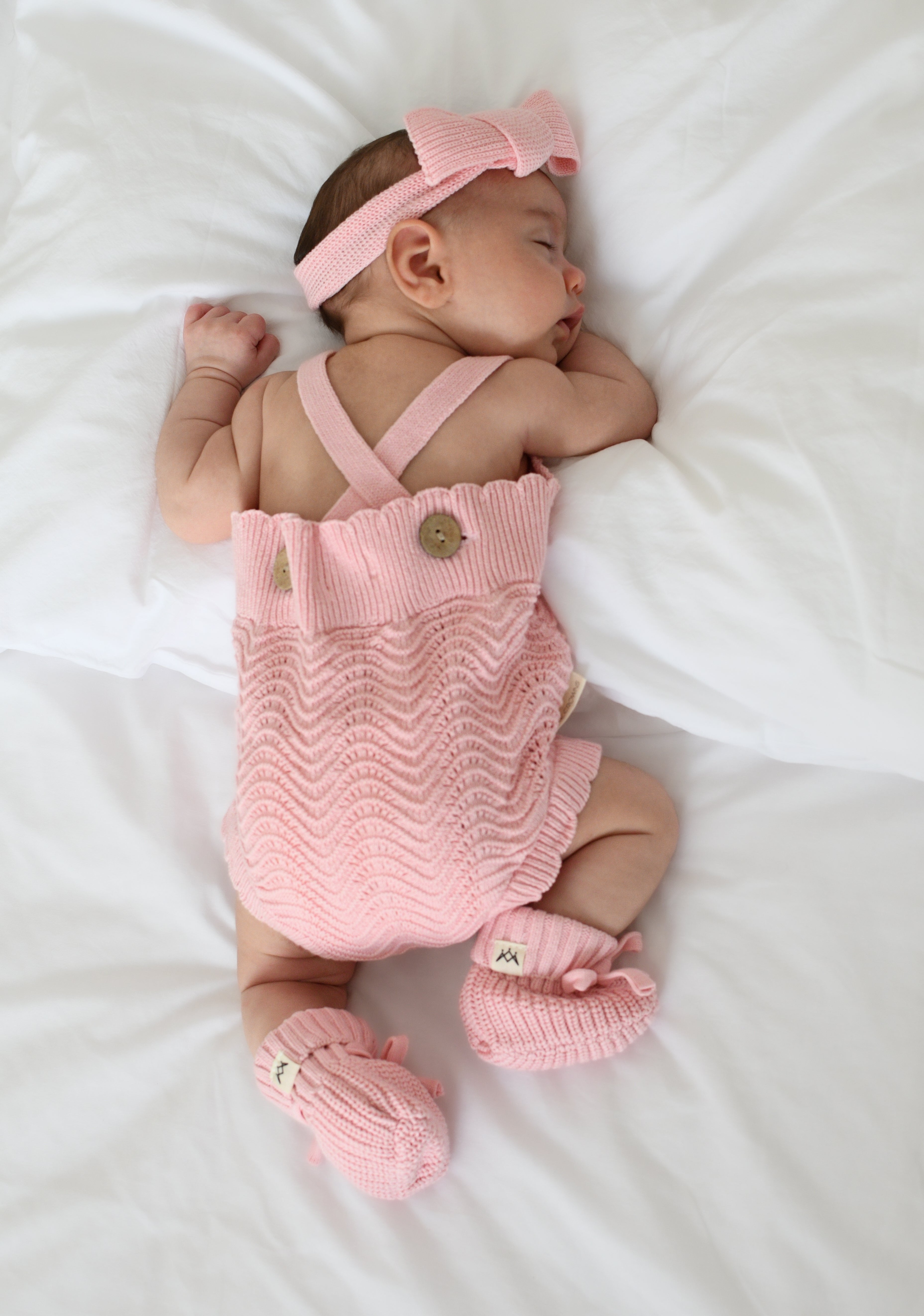 Textured Knit Booties - Pink