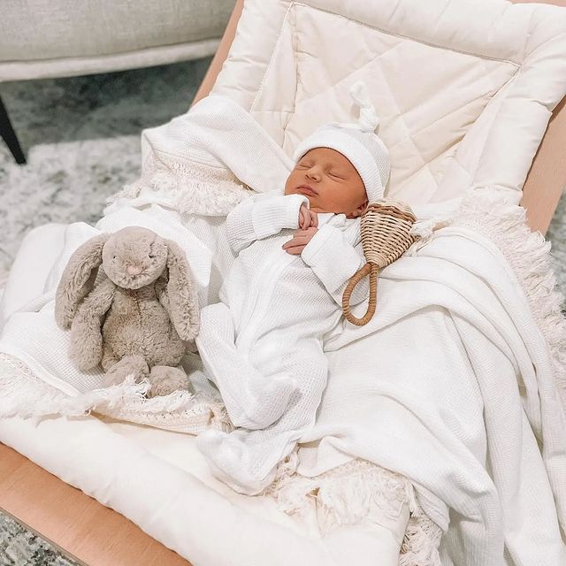 Footed Overalls and Beanie Set Powder White