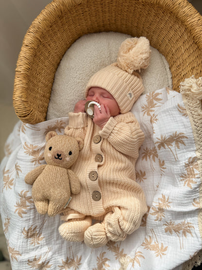 Textured Knit Beanie - Oat