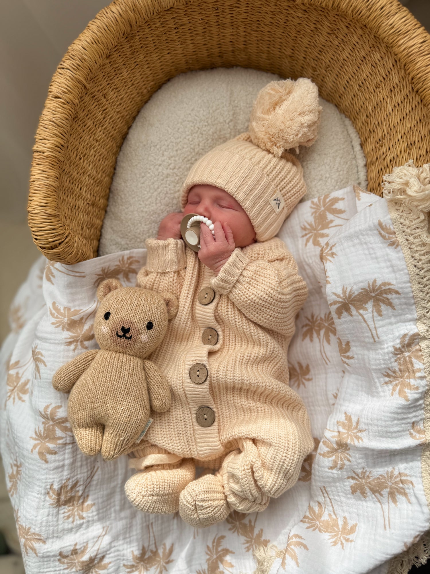 Textured Knit Beanie - Oat