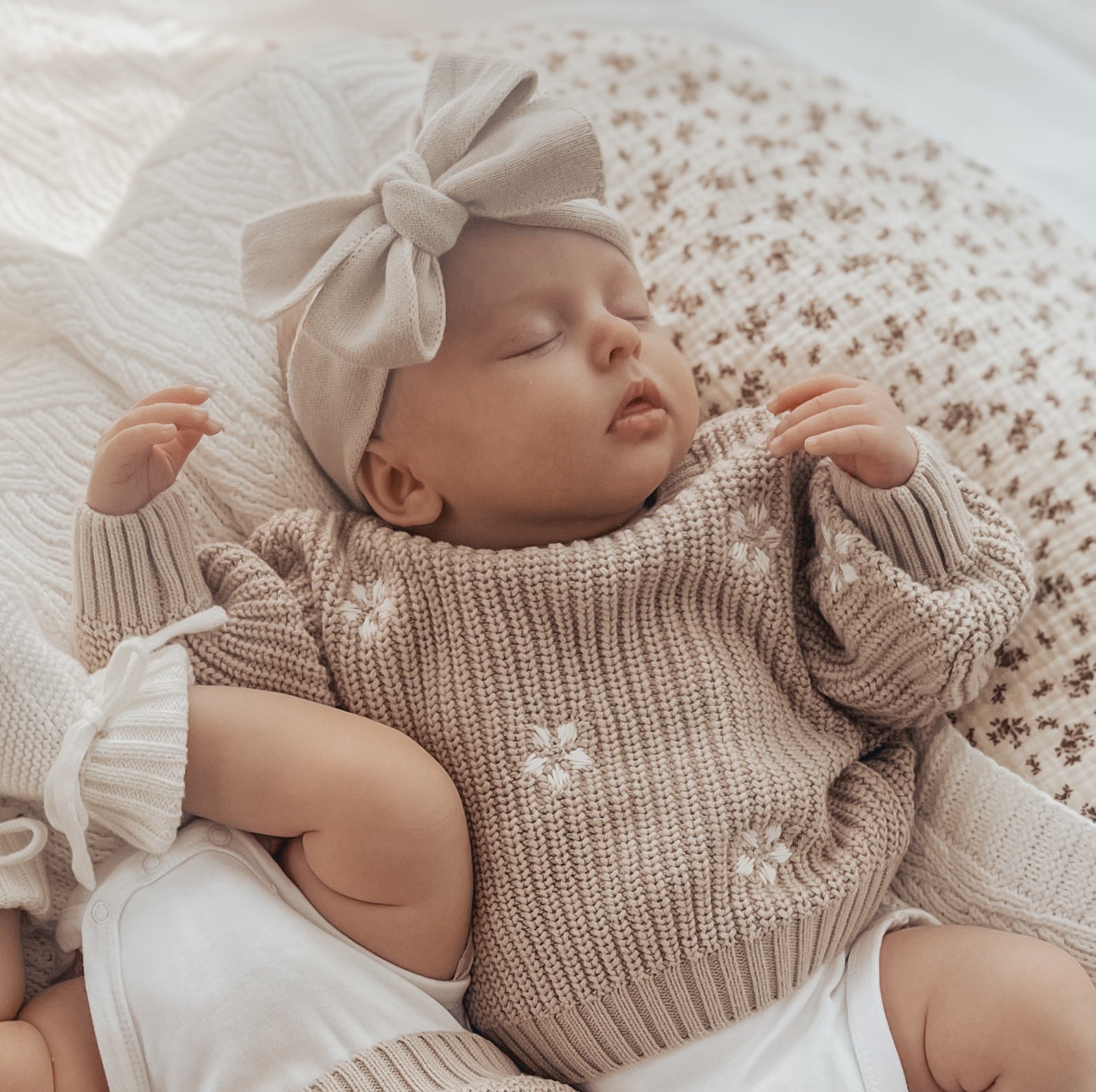 Chunky Knit Jumper - Flowers