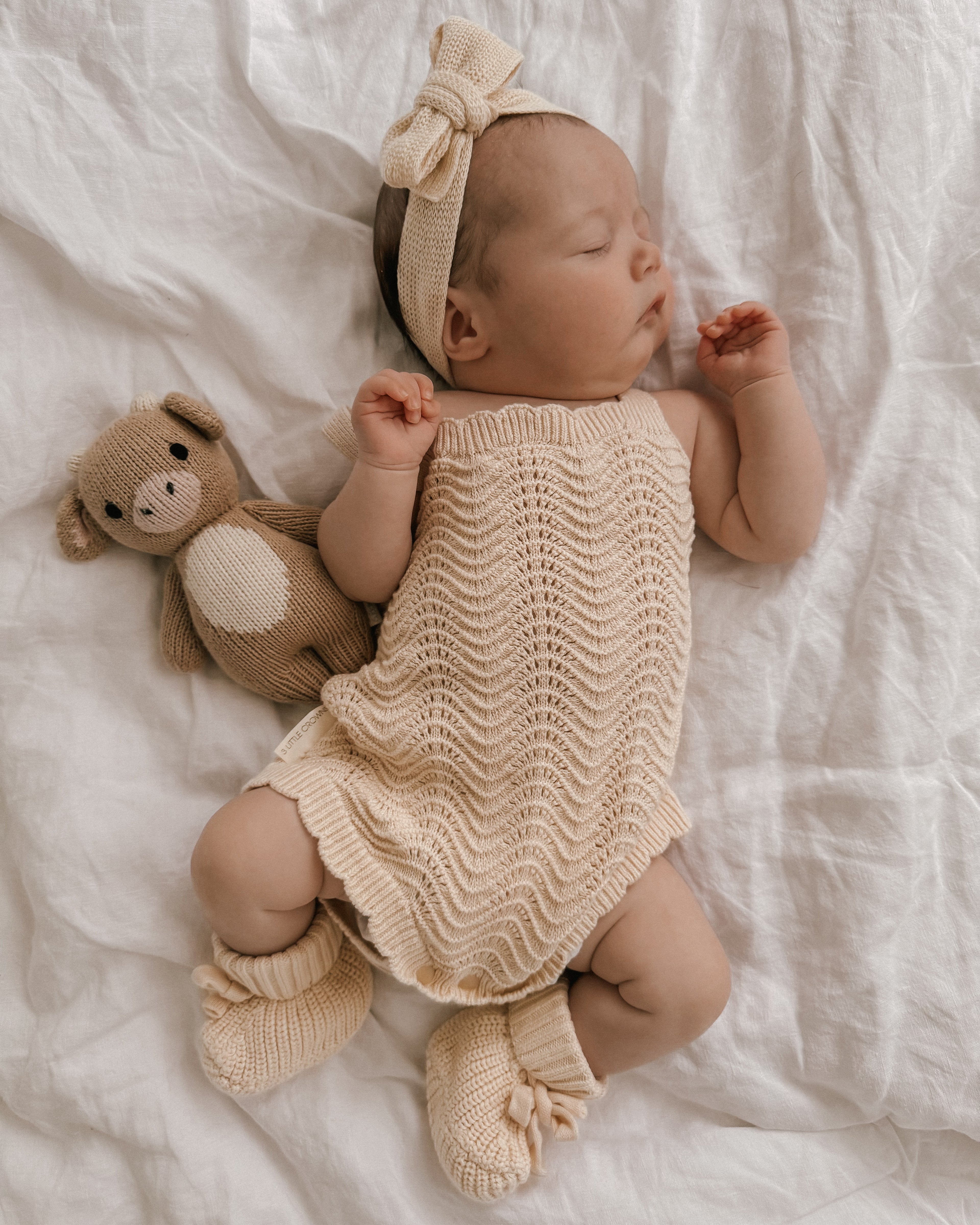 Textured Knit Topknot - Oat