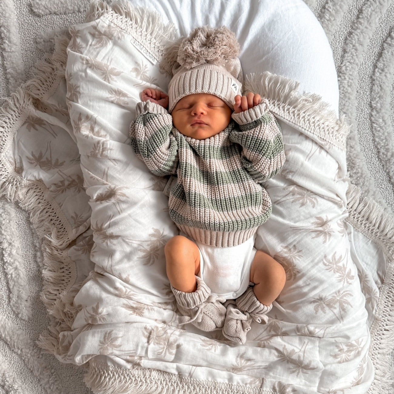 Knitted Booties - Mushroom