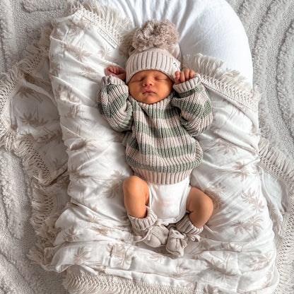 Knitted Booties - Mushroom