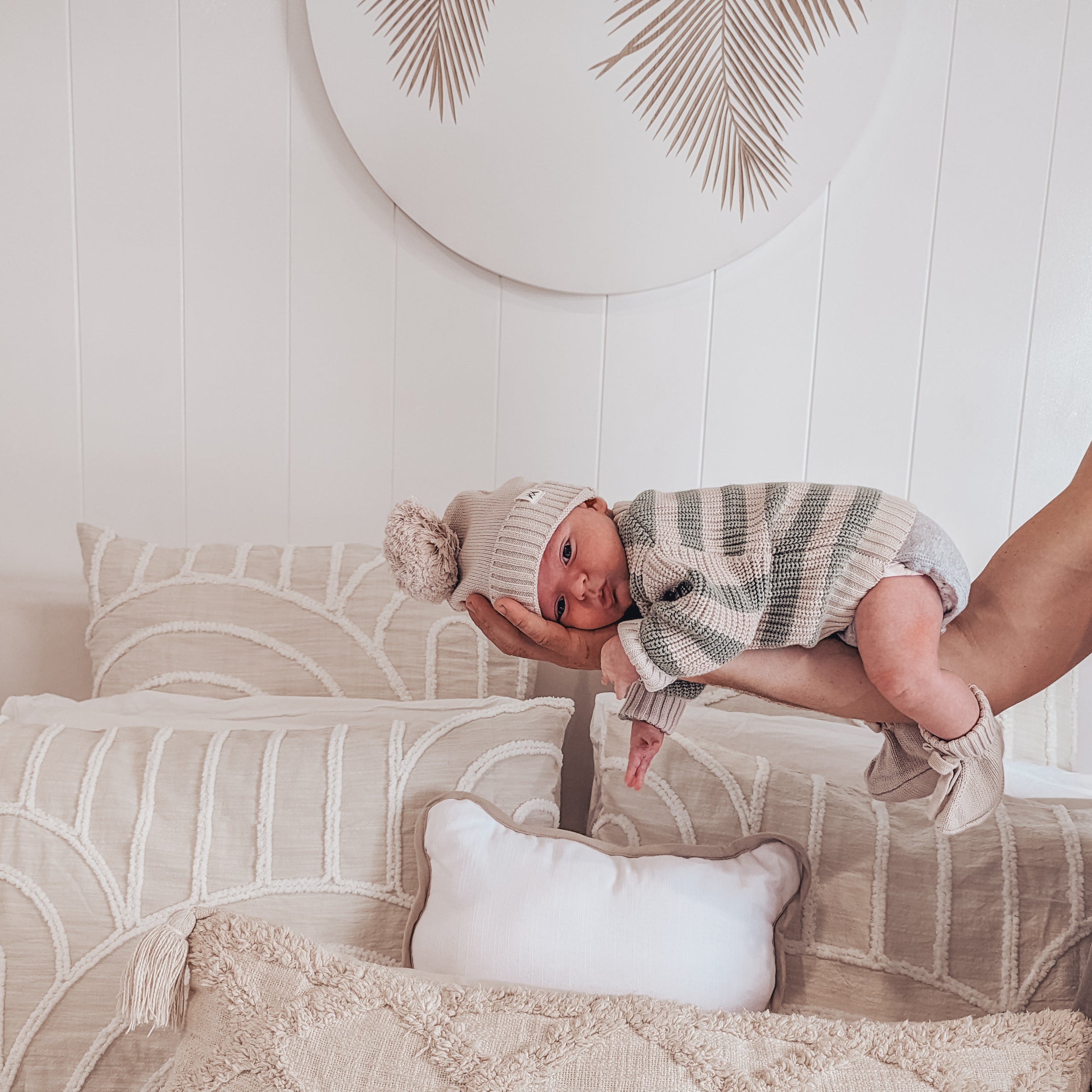 Knitted Booties - Mushroom