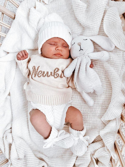 Textured Knit Beanie Ivory