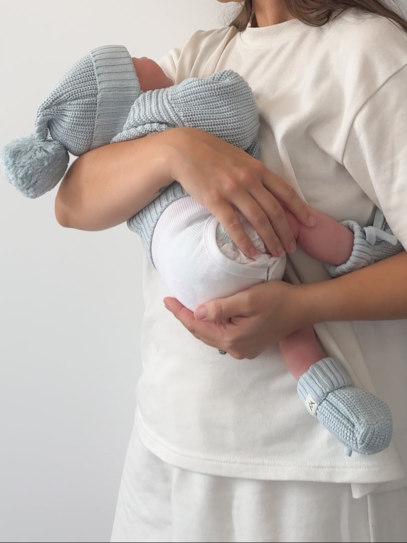 Textured Knit Beanie - Stormy Blue