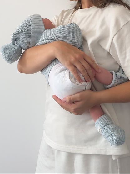 Textured Knit Beanie - Stormy Blue