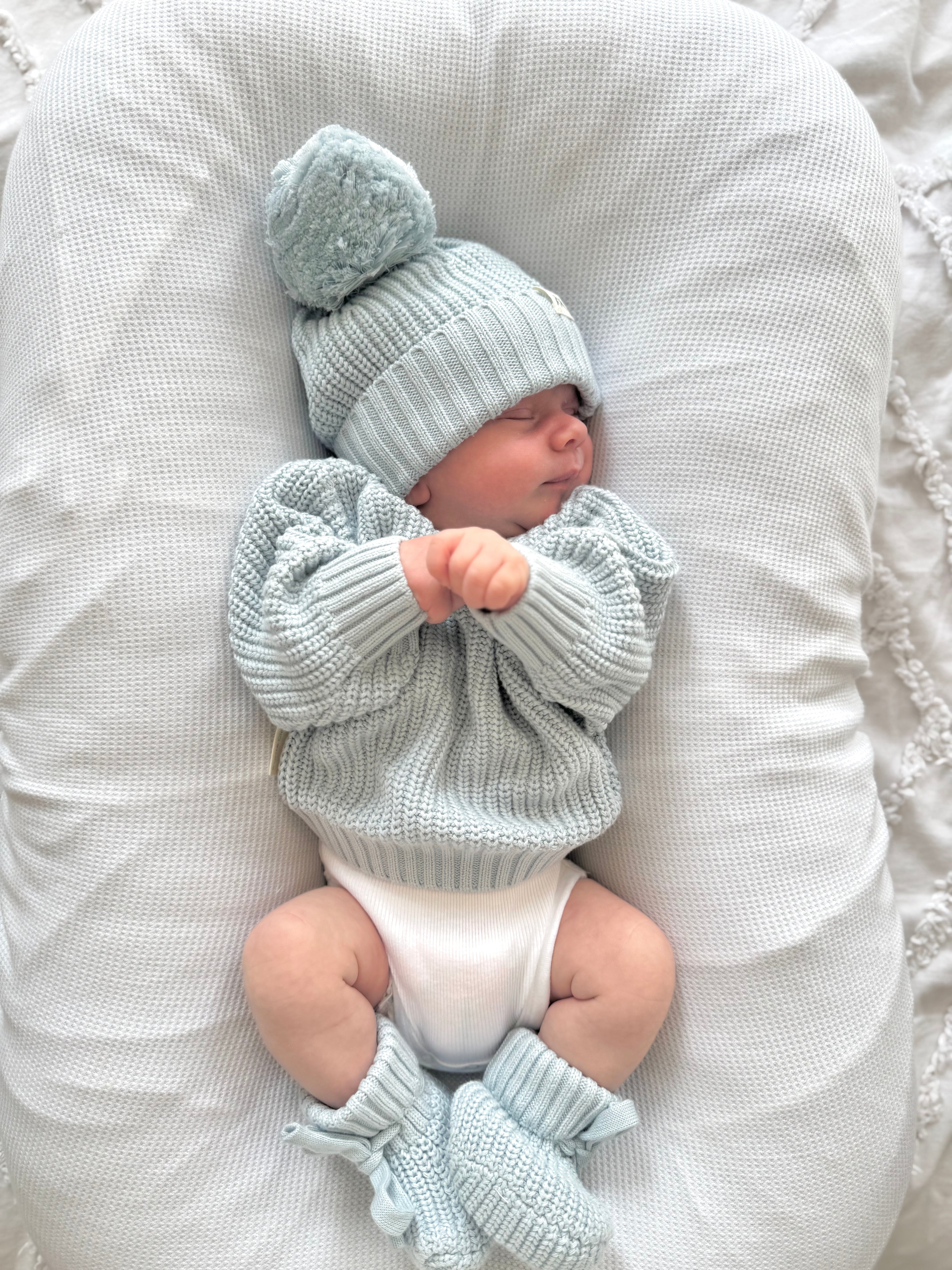 Textured Knit Beanie - Stormy Blue