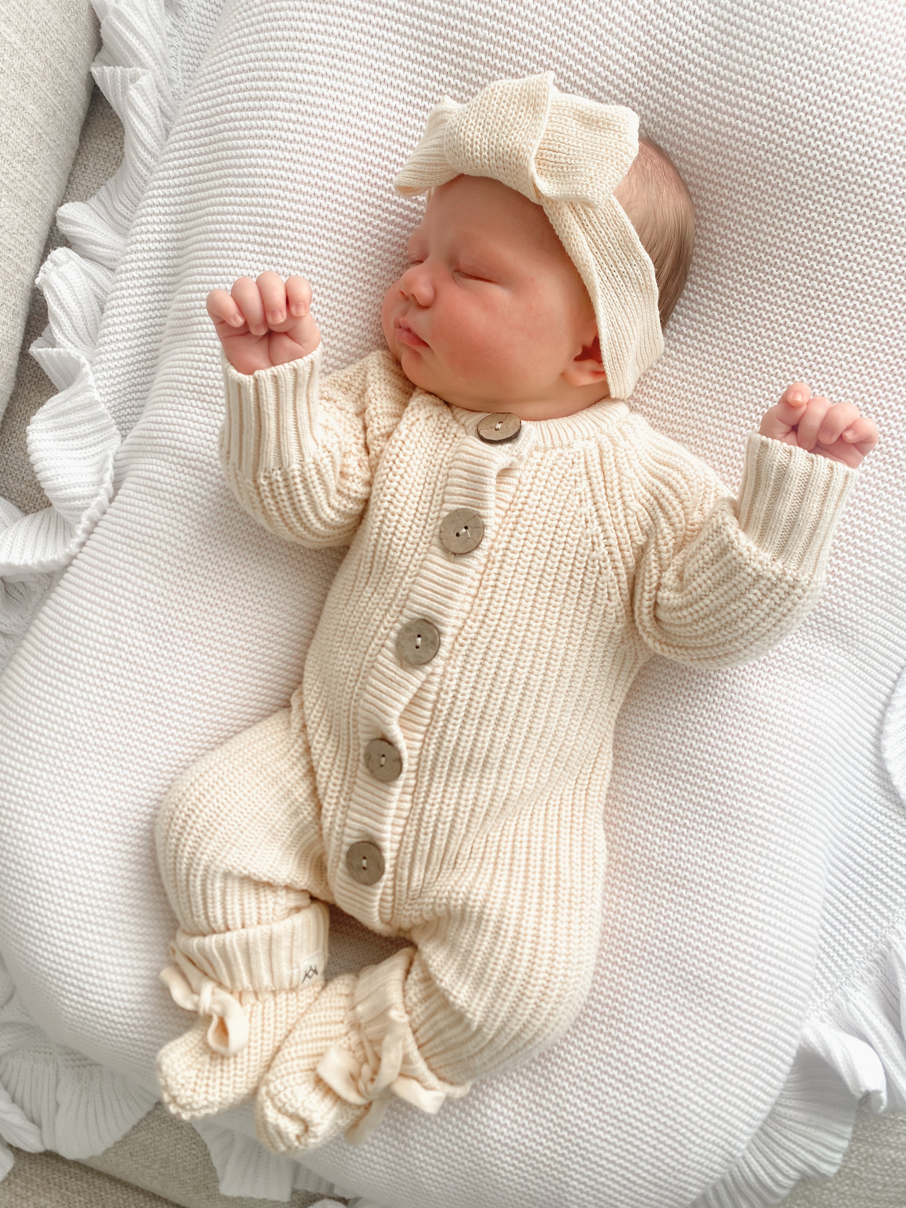 Textured Knit Topknot - Oat