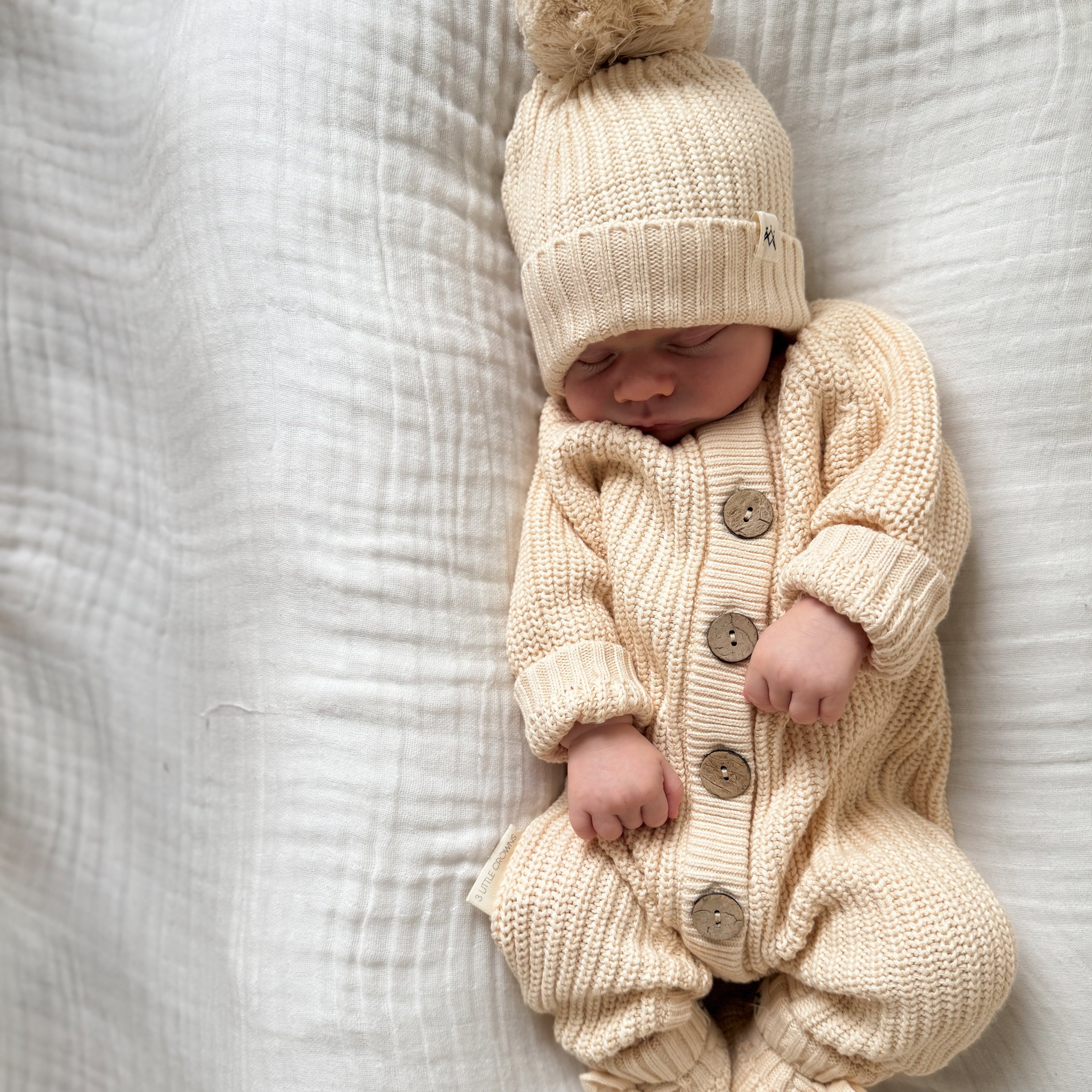 Knitted Romper - Oat