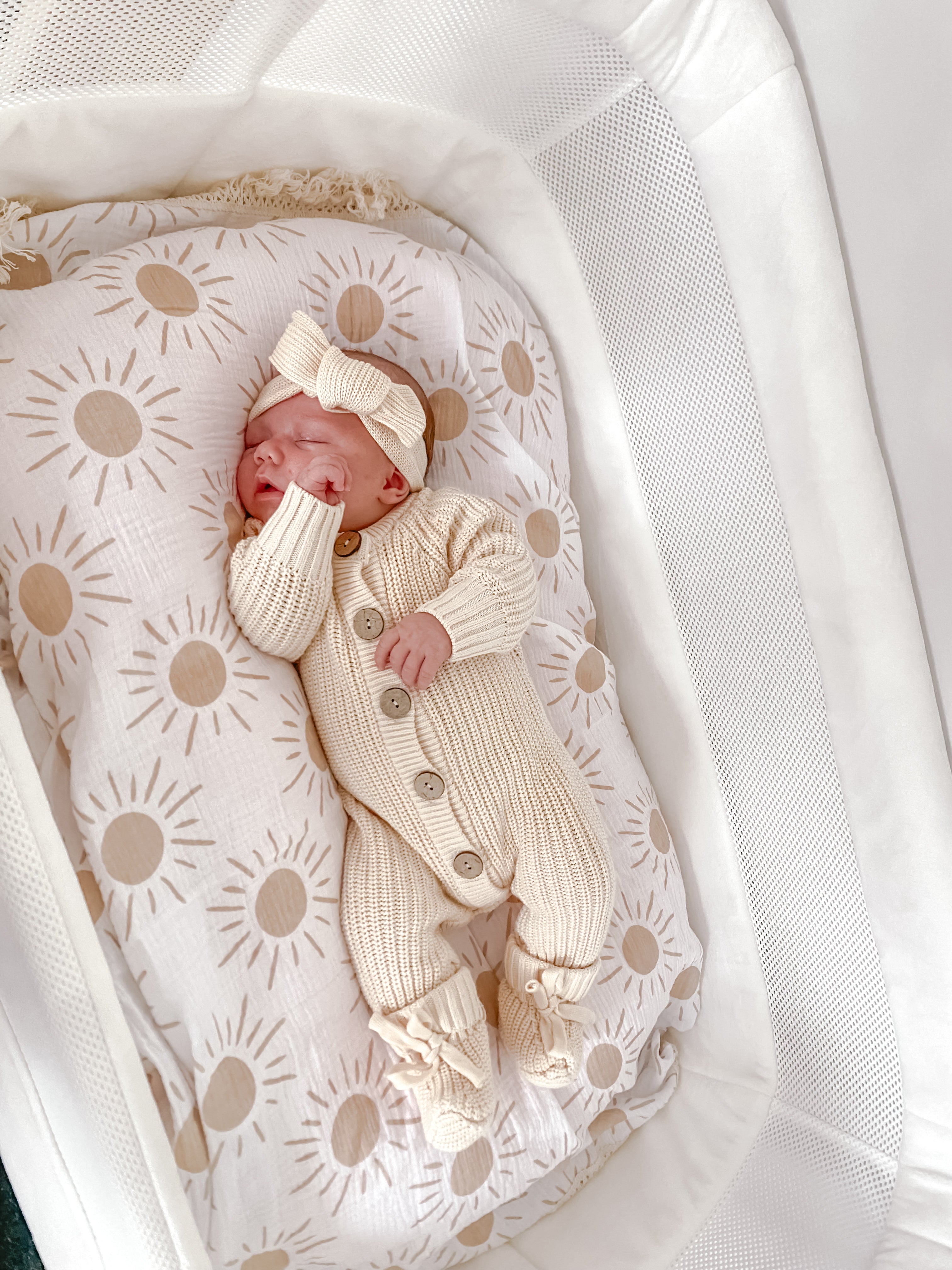 Textured Knit Topknot - Oat