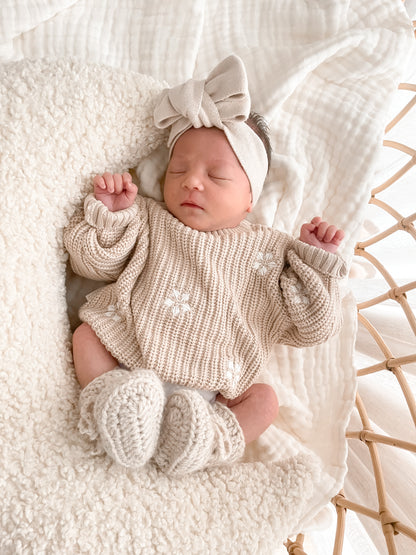 Chunky Knit Jumper - Flowers