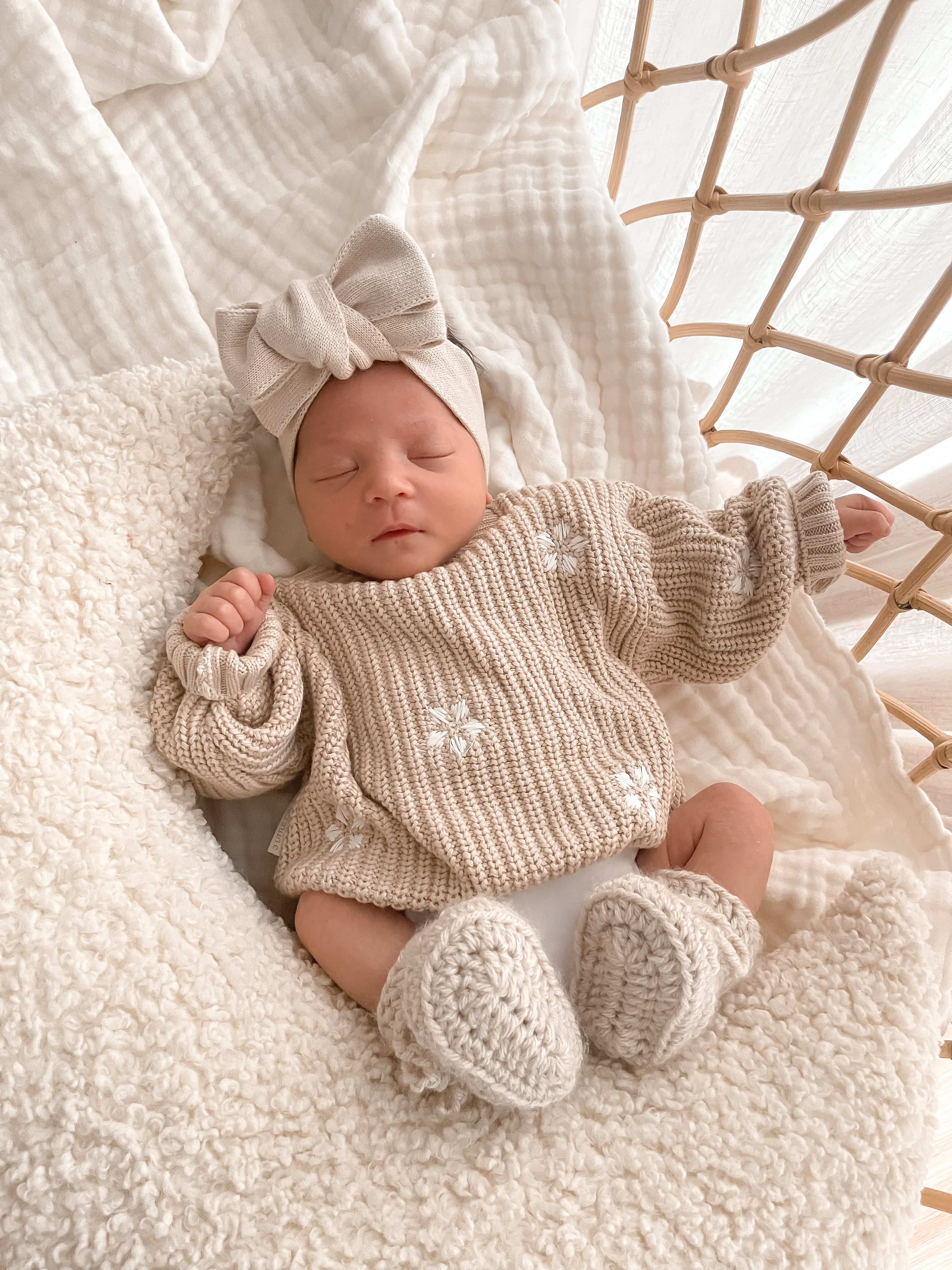 Chunky Knit Jumper - Flowers