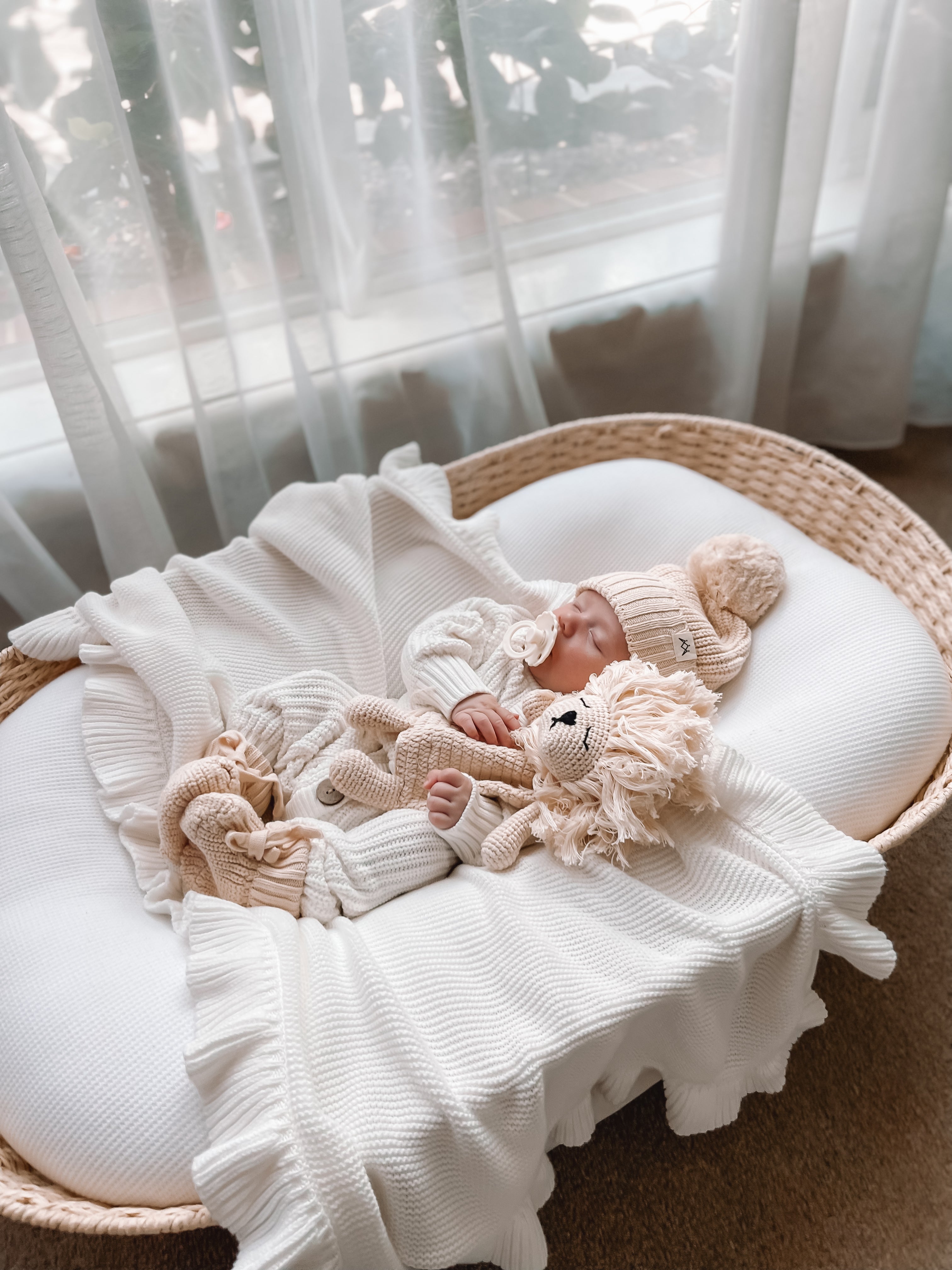 Textured Knit Booties - Oat