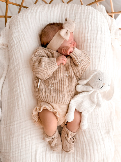 Knitted Booties - Mushroom