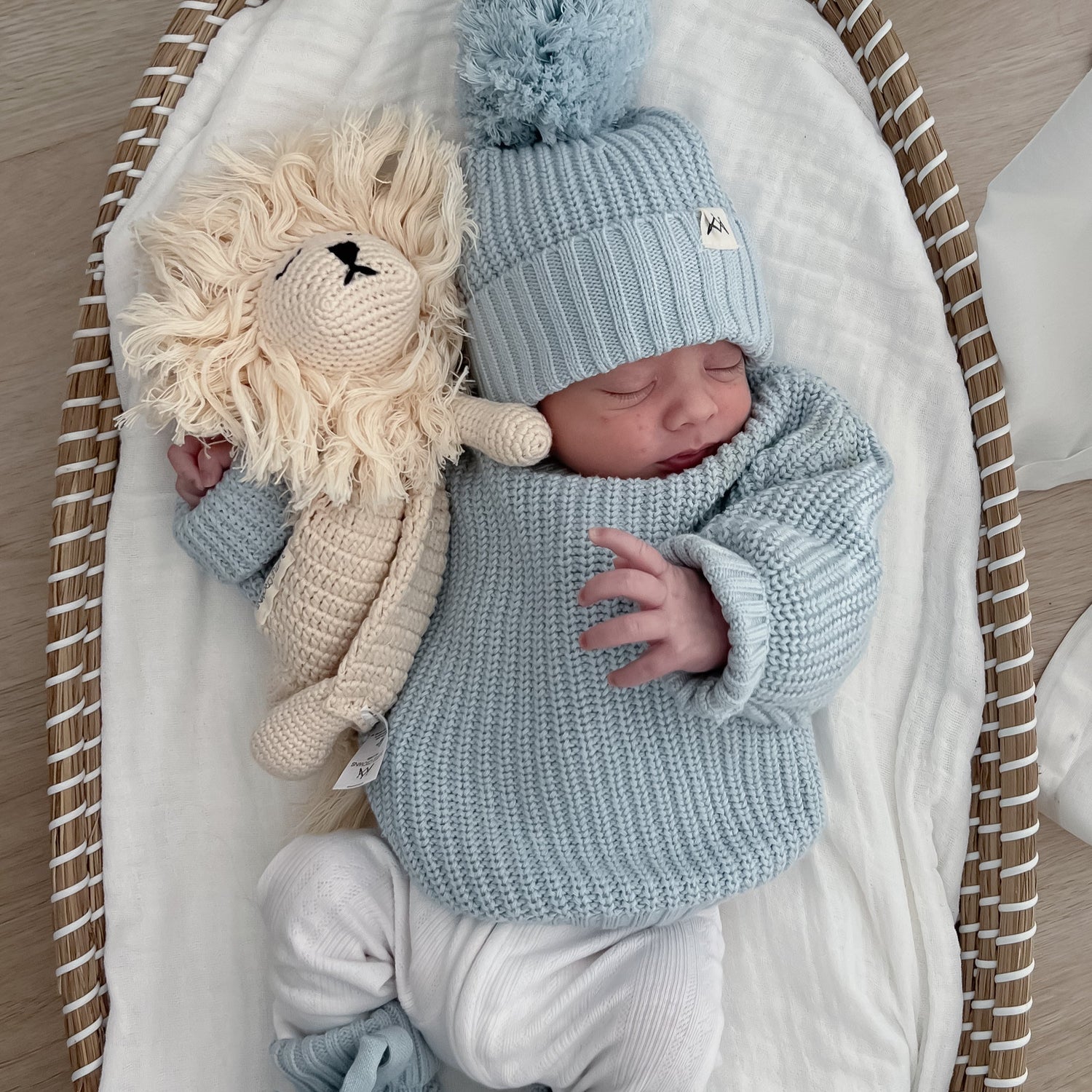 Textured Knit Beanie - Stormy Blue