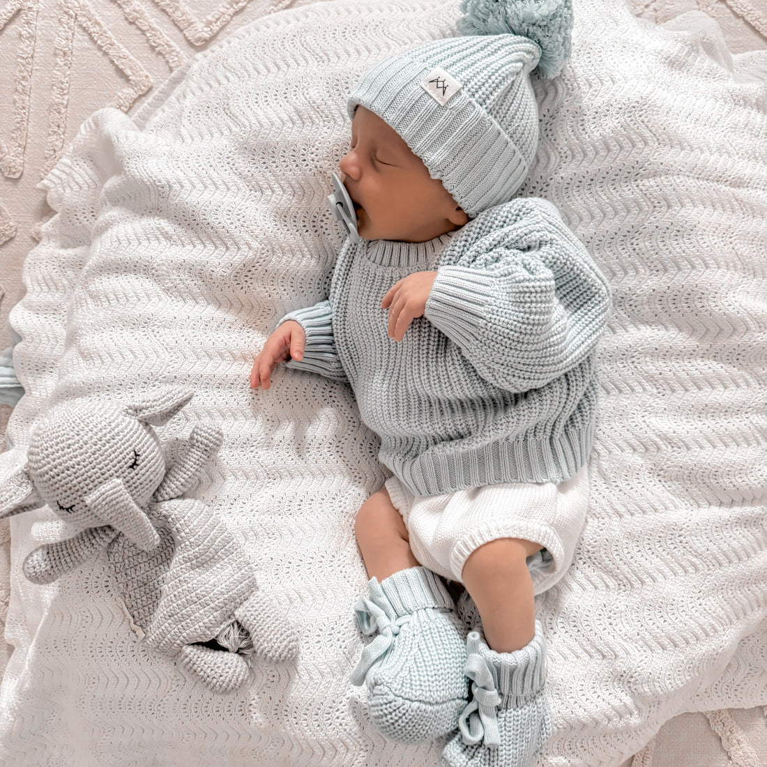 Wave Knit Blanket - Ivory