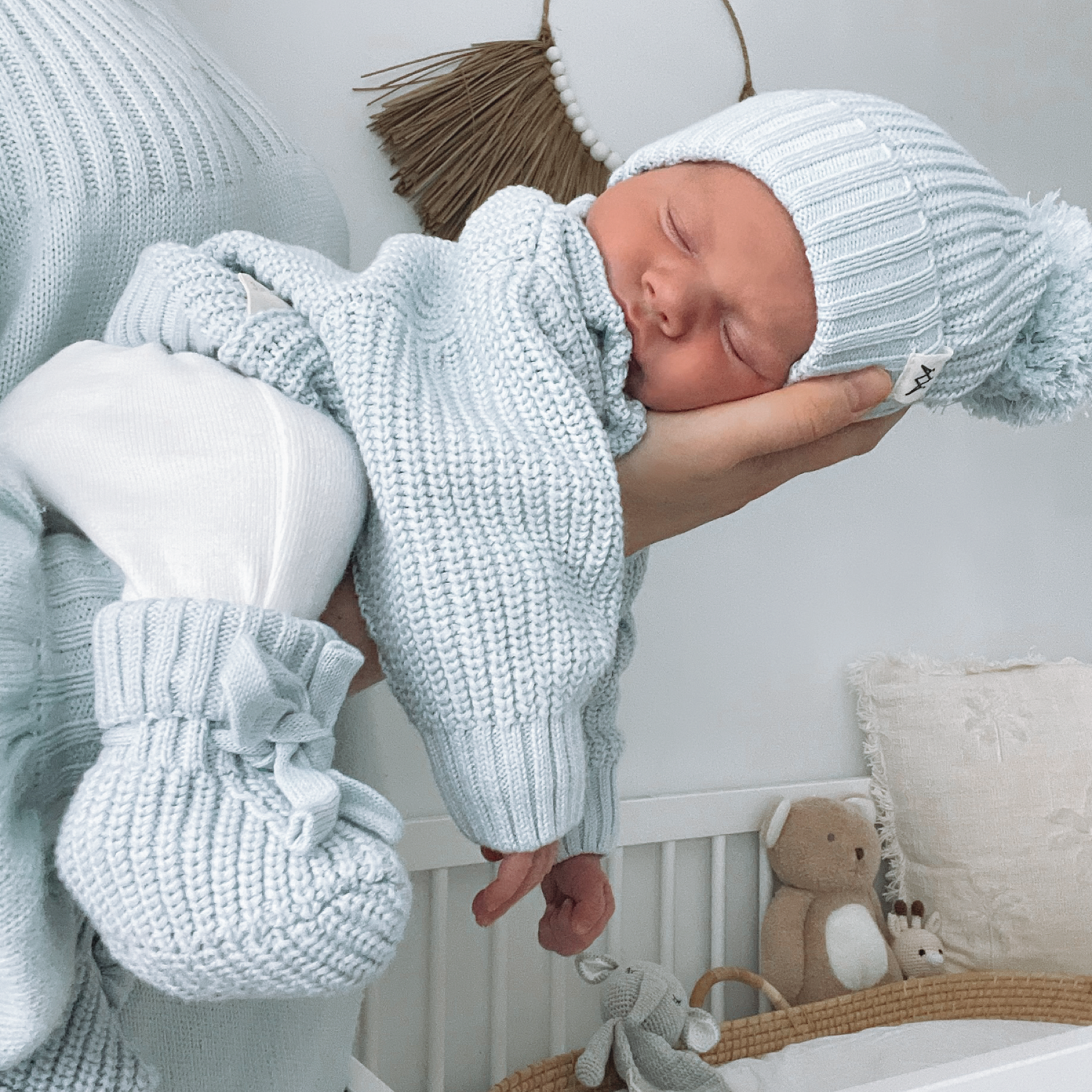 Textured Knit Beanie - Stormy Blue